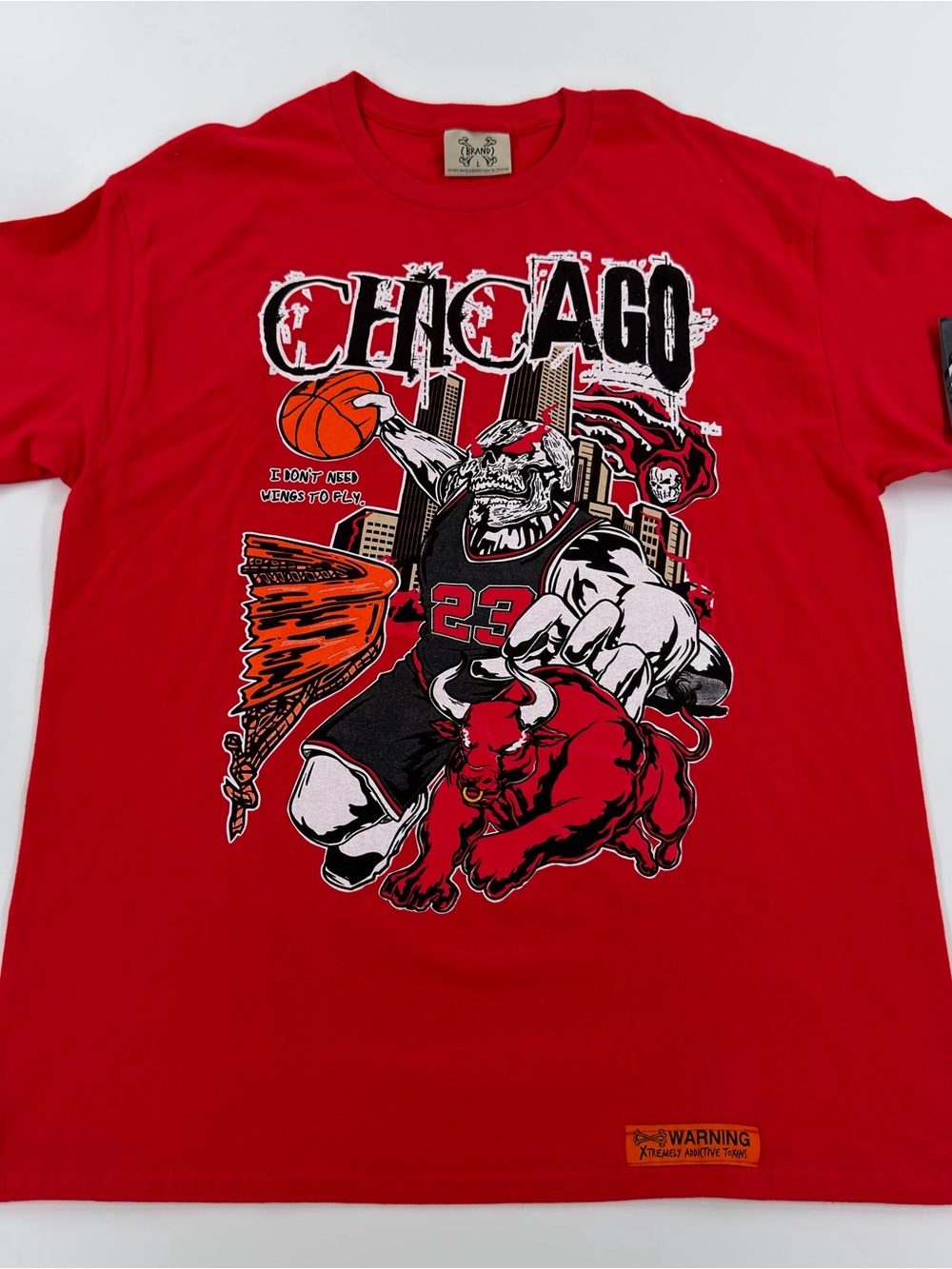 0222 NBA Chicago Bulls Red Graphic Tee - Men's Short Sleeve